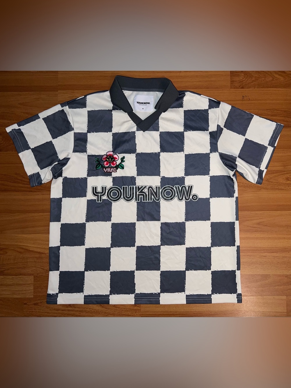 YOUKNOW. Checkerboard Soccer-Style Jersey